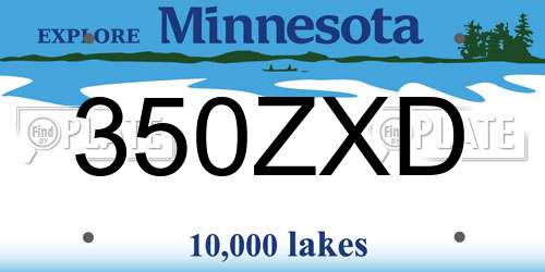 350ZXD Minnesota License Plate