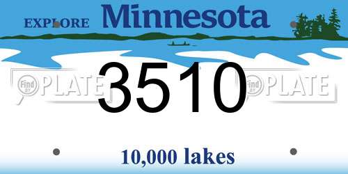 3510 Minnesota License Plate
