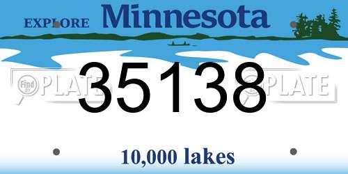 35138 Minnesota License Plate