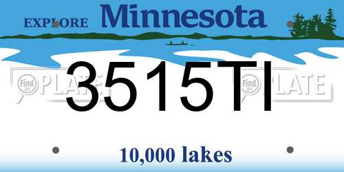 3515TI Minnesota License Plate