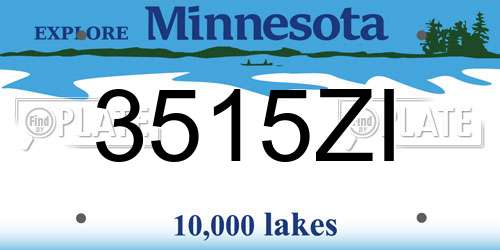 3515ZI Minnesota License Plate