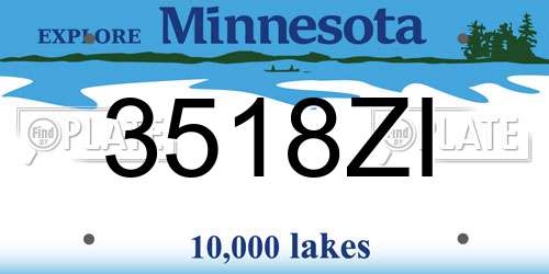 3518ZI Minnesota License Plate
