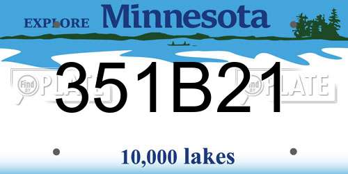 351B21 Minnesota License Plate