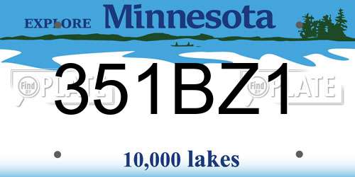 351BZ1 Minnesota License Plate