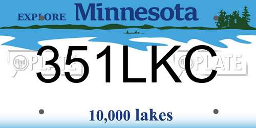 351LKC Minnesota License Plate