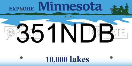 351NDB Minnesota License Plate