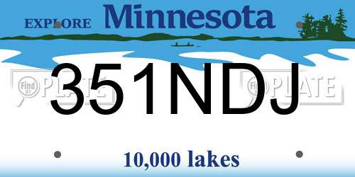 351NDJ Minnesota License Plate