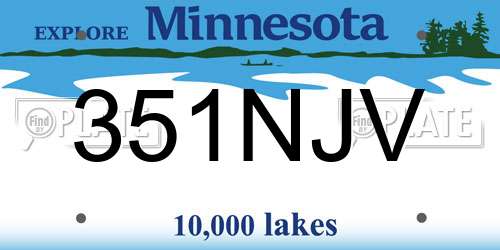 351NJV Minnesota License Plate