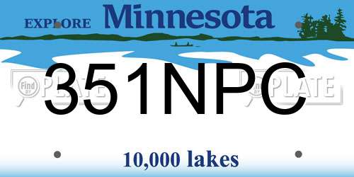 351NPC Minnesota License Plate