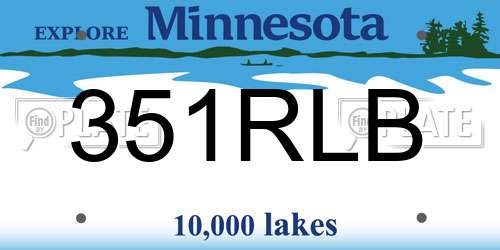 351RLB Minnesota License Plate