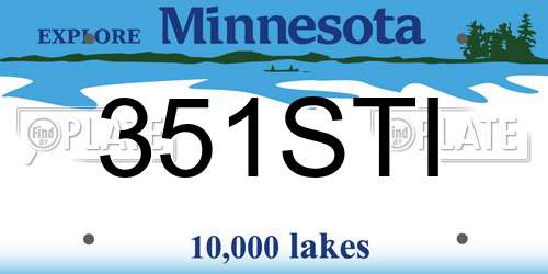 351STI Minnesota License Plate