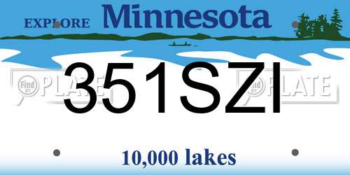 351SZI Minnesota License Plate