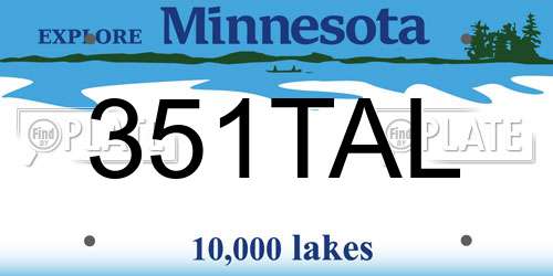 351TAL Minnesota License Plate