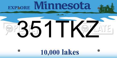 351TKZ Minnesota License Plate
