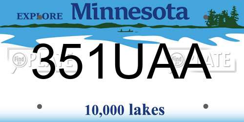 351UAA Minnesota License Plate