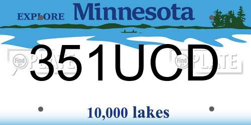 351UCD Minnesota License Plate