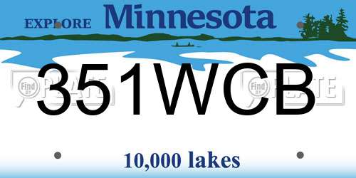 351WCB Minnesota License Plate