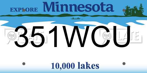 351WCU Minnesota License Plate