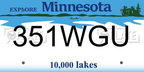 351WGU Minnesota License Plate