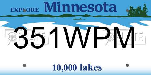 351WPM Minnesota License Plate