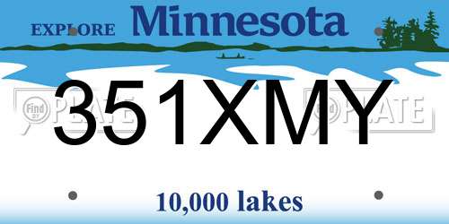 351XMY Minnesota License Plate