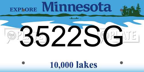 3522SG Minnesota License Plate