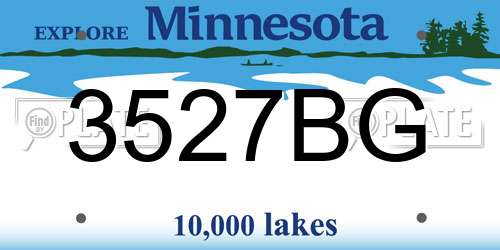 3527BG Minnesota License Plate
