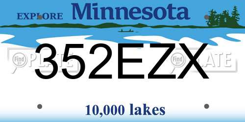 352EZX Minnesota License Plate