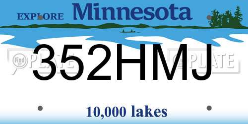 352HMJ Minnesota License Plate