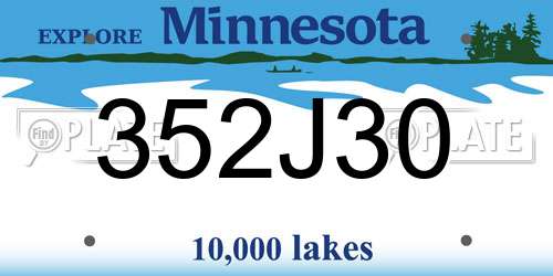 352J30 Minnesota License Plate