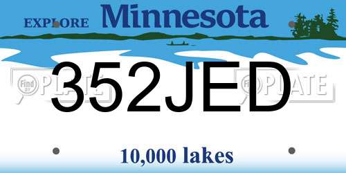 352JED Minnesota License Plate