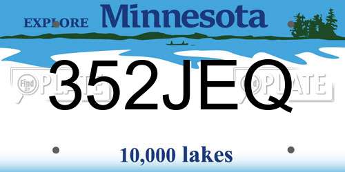 352JEQ Minnesota License Plate