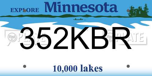 352KBR Minnesota License Plate