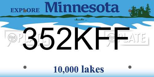 352KFF Minnesota License Plate