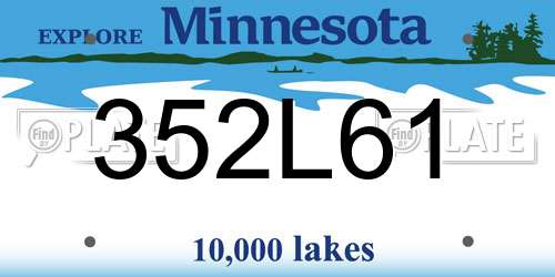 352L61 Minnesota License Plate