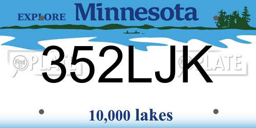 352LJK Minnesota License Plate