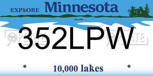 352LPW Minnesota License Plate