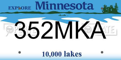 352MKA Minnesota License Plate