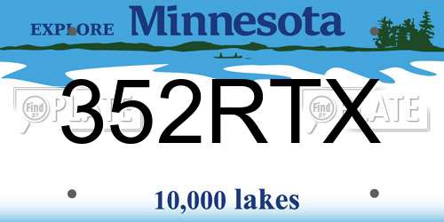 352RTX Minnesota License Plate