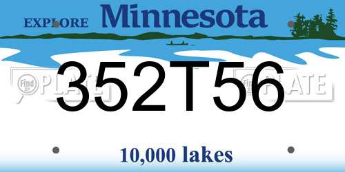 352T56 Minnesota License Plate