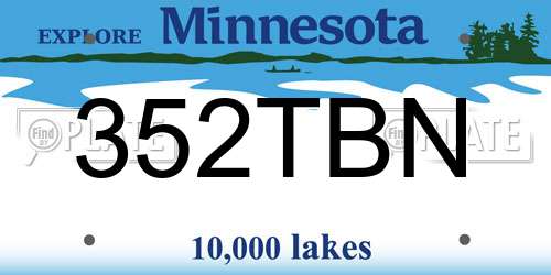 352TBN Minnesota License Plate