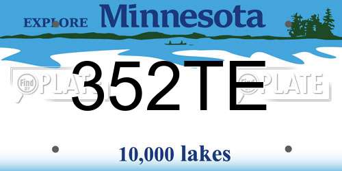 352TE Minnesota License Plate