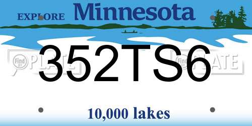 352TS6 Minnesota License Plate