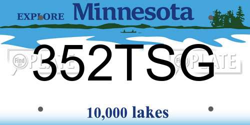 352TSG Minnesota License Plate