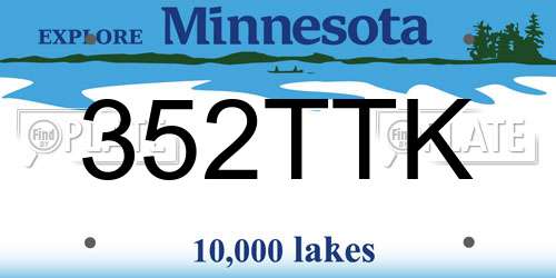 352TTK Minnesota License Plate