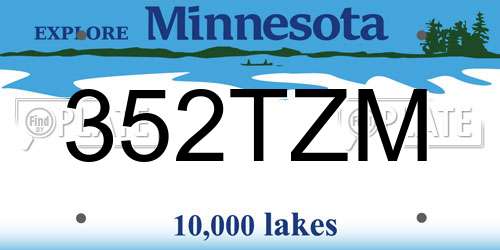 352TZM Minnesota License Plate