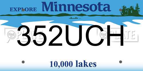 352UCH Minnesota License Plate