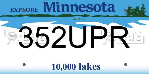352UPR Minnesota License Plate