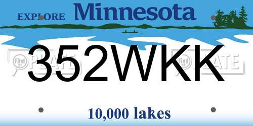 352WKK Minnesota License Plate