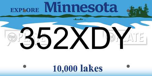 352XDY Minnesota License Plate